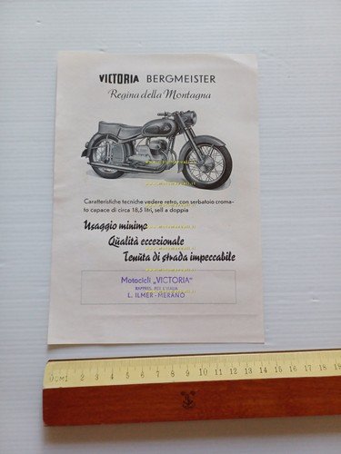 Victoria Bergmeister 350 1954 depliant originale italiano