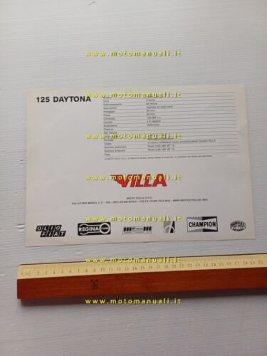 Villa 125 Daytona 1983 depliant italiano originale moto