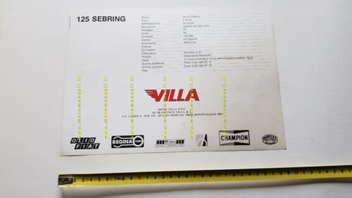 Villa 125 Sebring 1982 depliant moto originale ITALIANO brochure