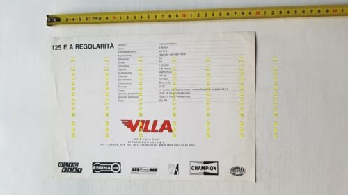 Villa 125 SM-A (E-A) Enduro Regolarità 1982-83 depliant moto originale …