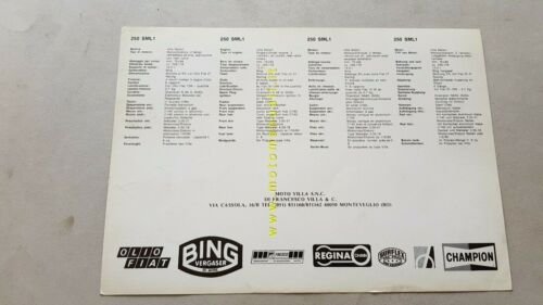 Villa 250 SML-1 Enduro Regolarità 1981 depliant moto originale brochure