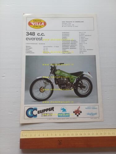 Villa 348 Everest Trial 1978 depliant italiano originale