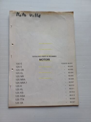 Villa motori 100 - 125 1980-81 catalogo ricambi originale