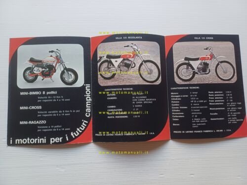 Villa produzione modelli 50 - 125 1972 depliant originale italiano