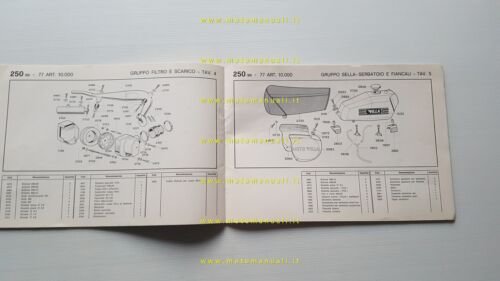 Villa SD 250 Regolarità 1977 catalogo ricambi originale