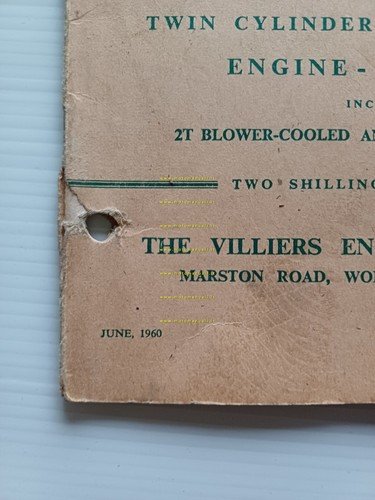 Villiers motori 250 Mark 2T-350 Mark 3T 1960 manuale uso …