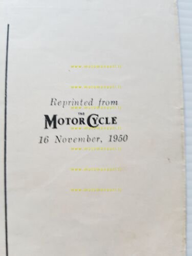 Vincent Comet 500 ristampa articolo Motor Cycle 1950 depliant originale