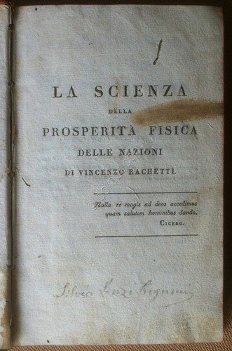 Vincenzo Rachetti - La Scienza ella prosperità fisica delle Nazioni … | Immagine principale