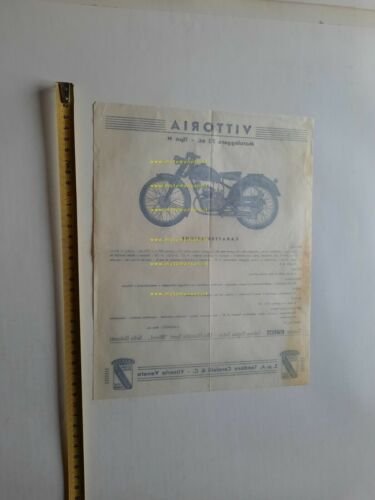 Vittoria Carnielli 75 N 1952 depliant moto originale ITALIANO brochure