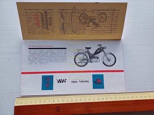 Vivì 50 Granturismo 2-3 V anni 60 depliant ciclomotore originale …
