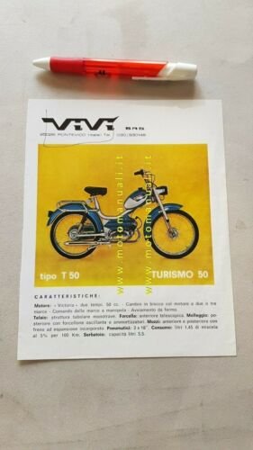Vivì 50 Turismo ciclomotore anni 60 depliant originale ITALIANO brochure