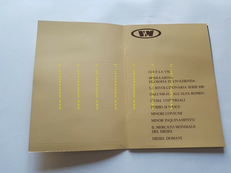 VM Motori cartella stampa presentazione aziendale motori Diesel 1986 originale