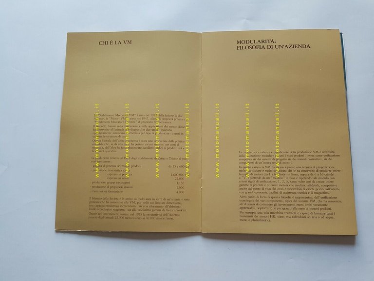 VM Motori cartella stampa presentazione aziendale motori Diesel 1986 originale
