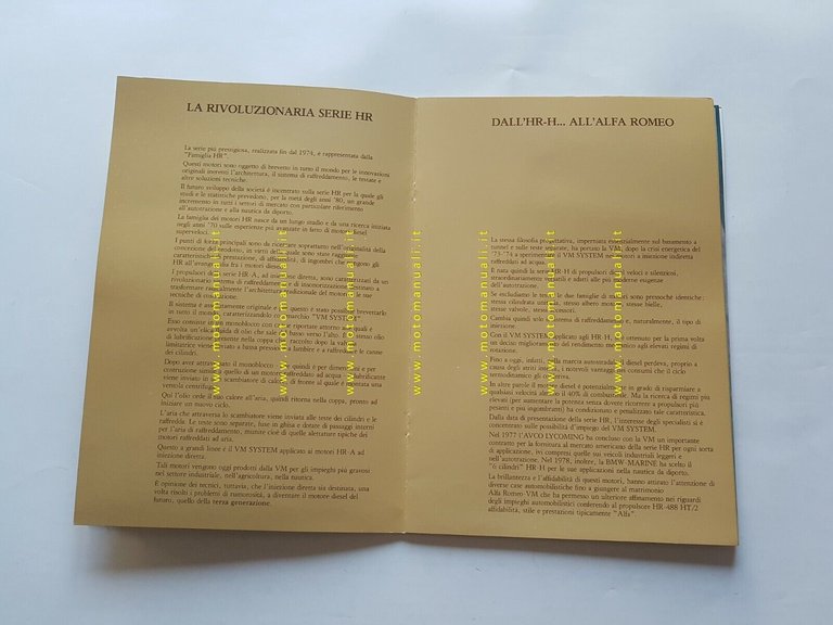 VM Motori cartella stampa presentazione aziendale motori Diesel 1986 originale