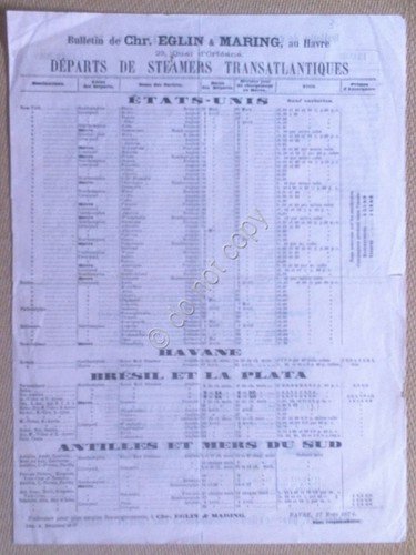 Volantino - Linea di navigazione da Le Havre a Nord … | Immagine principale