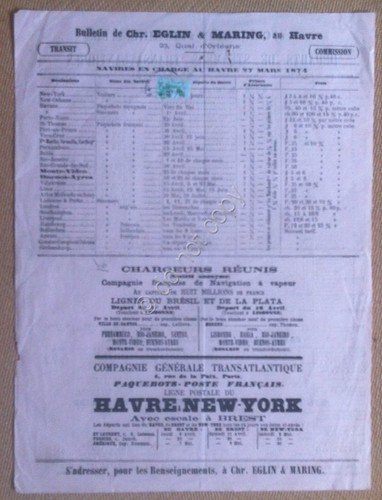 Volantino - Linea di navigazione da Le Havre a Nord … | Immagine Gallery 2