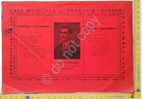 Volantino pubblicità - Casa Musicale L.Ferraris - Sassari - anni …