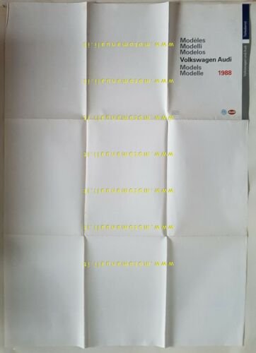 Volkswagen Audi modelli fino 1988 depliant poster italiano originale
