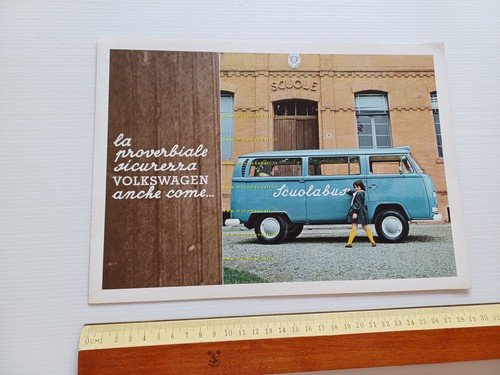 Volkswagen furgone Scuolabus 1968 depliant italiano originale