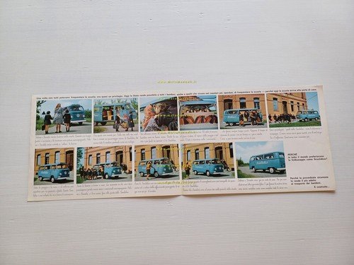 Volkswagen furgone Scuolabus 1968 depliant italiano originale