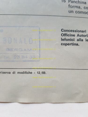 Volkswagen Giardinetta Camping 1969 depliant ORIGINALE italiano