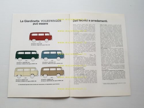 Volkswagen Giardinetta modelli 1968 depliant originale italiano