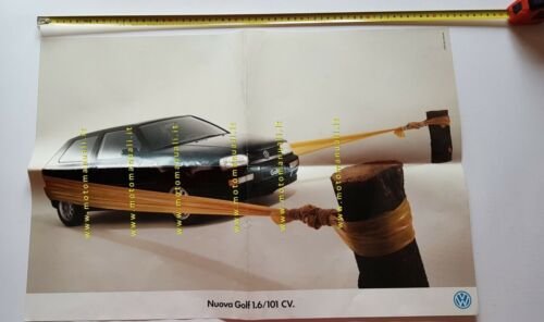 Volkswagen Golf 1.6 101 CV 1990 circa depliant POSTER ITALIANO …