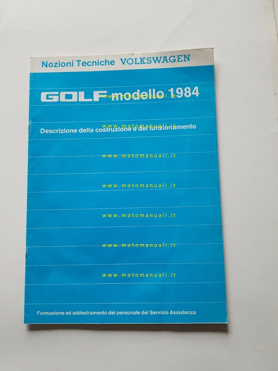 Volkswagen Golf 1984 manuale descrizione funzionamento per concessionari
