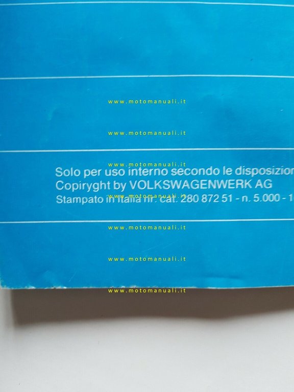 Volkswagen Golf 1984 manuale descrizione funzionamento per concessionari