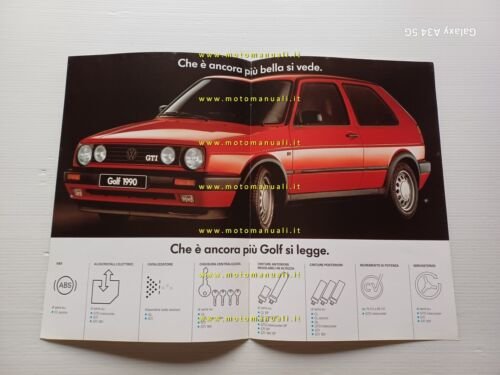 Volkswagen Golf GTI modello 1990 depliant italiano originale