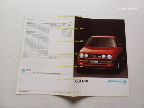 Volkswagen Golf GTI modello 1990 depliant italiano originale