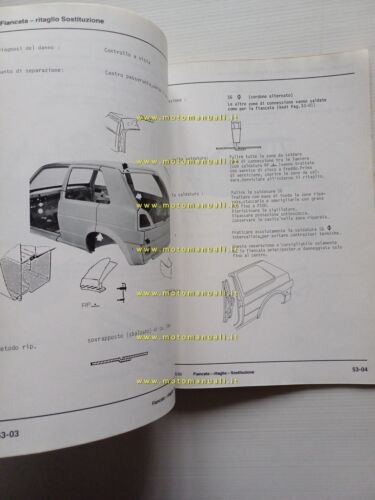 Volkswagen Golf Jetta 1984-85 manuale officina riparazione carrozzeria originale