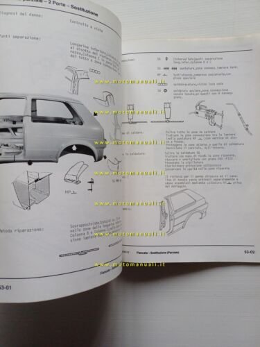 Volkswagen Golf Jetta 1984-85 manuale officina riparazione carrozzeria originale