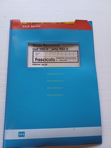 Volkswagen Golf Jetta K Jetronic 1984-89 manuale officina iniezione accensione