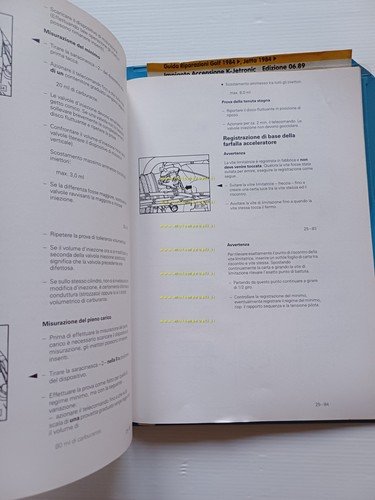Volkswagen Golf Jetta KE Jetronic 1984-89 manuale officina iniezione accensione