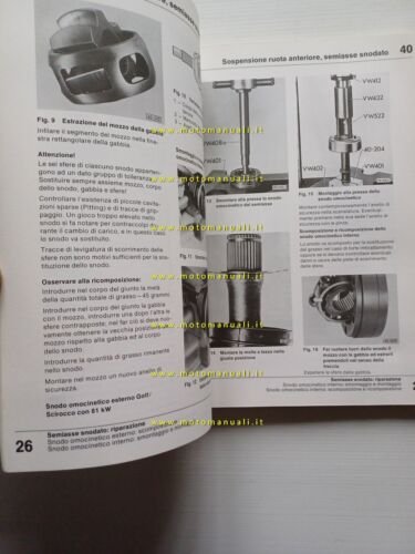 Volkswagen Golf Jetta Scirocco Caddy 1974-83 manuale officina telaio originale