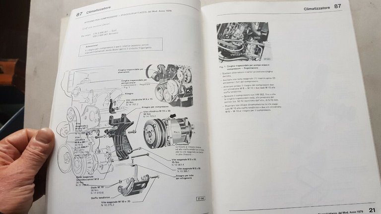 Volkswagen Golf Jetta Scirocco manuale officina riscaldamento-condizionatore '79