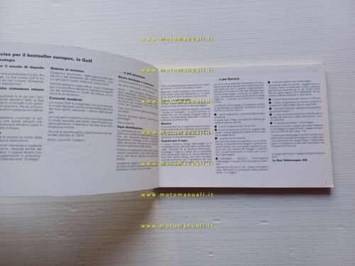 Volkswagen Golf modelli 1994 manuale uso manutenzione italiano originale