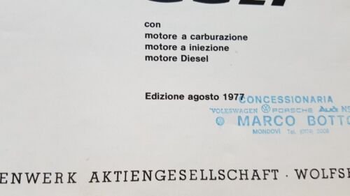 Volkswagen Golf tutti i modelli 1977 manuale uso originale italiano