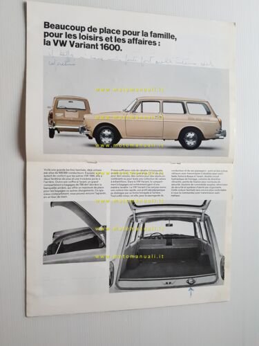 Volkswagen Maggiolino - 1300 - 1500 1969 depliant originale francese