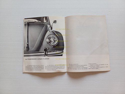 Volkswagen Maggiolino 1200 1963 depliant italiano originale