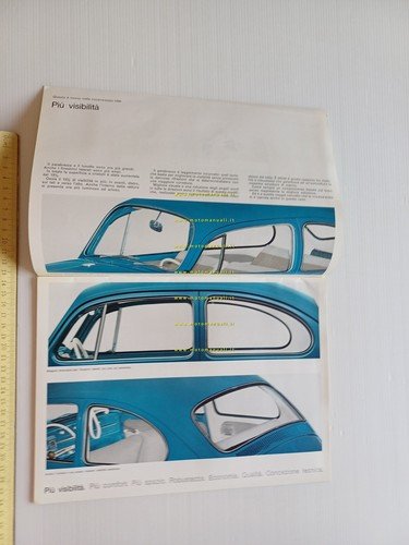 Volkswagen Maggiolino 1200 1963 depliant italiano originale