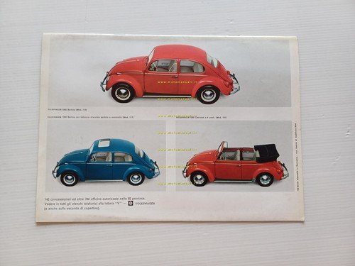 Volkswagen Maggiolino 1200 1963 depliant italiano originale