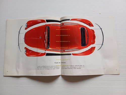 Volkswagen Maggiolino 1200 A 1966 depliant italiano originale
