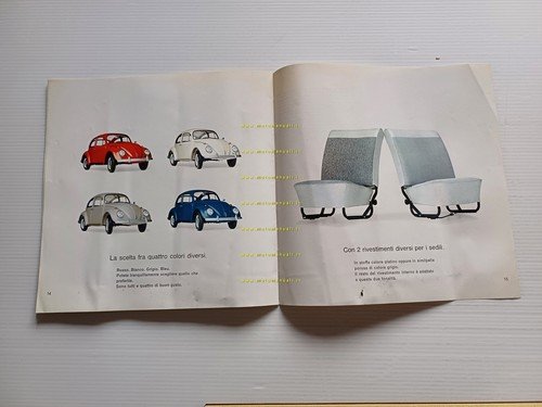 Volkswagen Maggiolino 1200 A 1966 depliant italiano originale