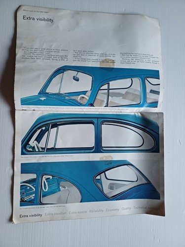 Volkswagen Maggiolino modelli 1964 depliant originale TESTO INGLESE