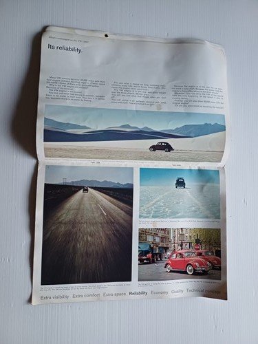 Volkswagen Maggiolino modelli 1964 depliant originale TESTO INGLESE
