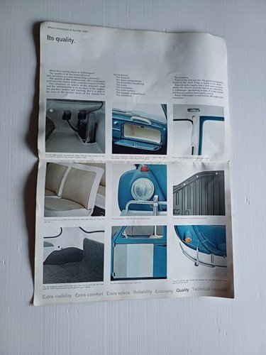 Volkswagen Maggiolino modelli 1964 depliant originale TESTO INGLESE