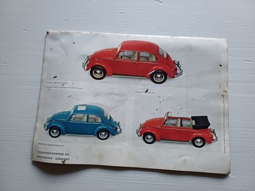 Volkswagen Maggiolino modelli 1964 depliant originale TESTO INGLESE