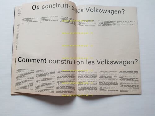 Volkswagen Maggiolino + modelli 1966 depliant originale francese